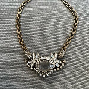 Elegant J.Crew Statement Necklace with Crystal Accents